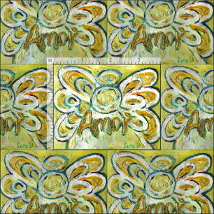 Amor Word Angel Fabric Art Material Stoff