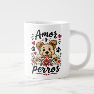 Amor y Perros Lustiges Hunde-Liebhaber-Design Jumbo-Tasse