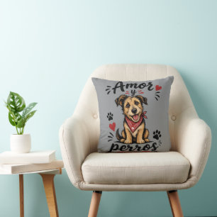 Amor y Perros Lustiges Hunde-Liebhaber-Design Kissen