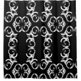 Amora 5 Schwarz/Weiß Duschvorhang