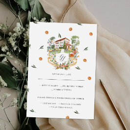 Amore & Aranci | Monogram Wedding RSVP Karte