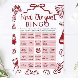 Amore Finde den Gast Bingo Brautparty Spiel Einladung