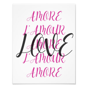 Amore L'Amour Liebe Printable Trendy Poster Artwor
