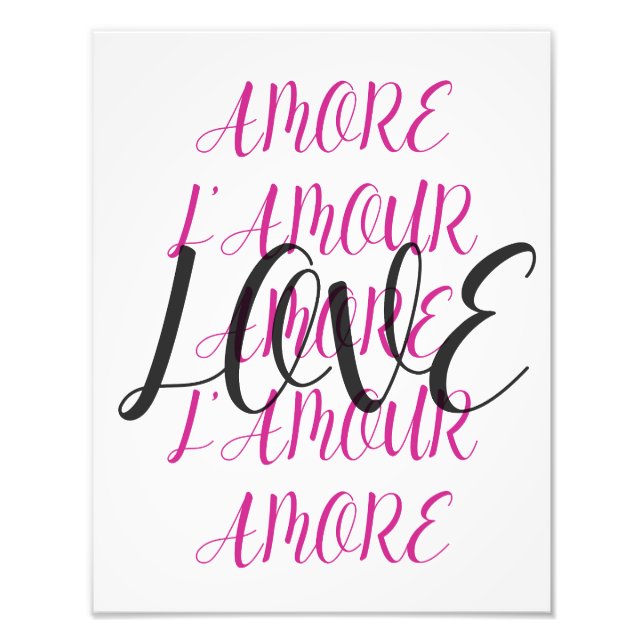 Amore L'Amour Liebe Printable Trendy Poster Artwor (Vorne)