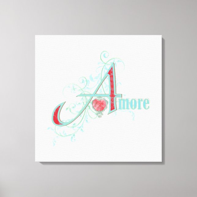 AMORE - Liebe - überzogene Canvas Leinwanddruck (Vorderseite)