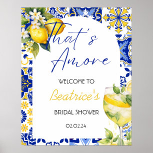 Amore Spritz Lemon Brautparty Begrüßungszeichen Poster