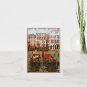 Amore Venezia! Zwei Gondeln/vintage Foto Karte
