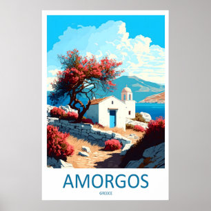 Amorgos Vintage-Reiseposter Ski Nationalpark Poster