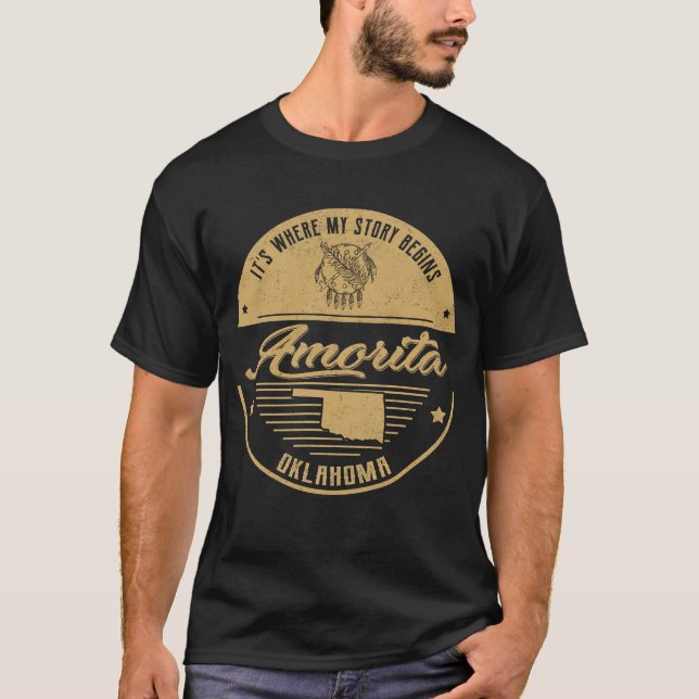 Amorita Oklahoma Hier beginnt meine Geschichte T-Shirt (Vorderseite)