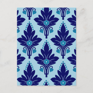 AMOROSO DAMASK: BLAU POSTKARTE