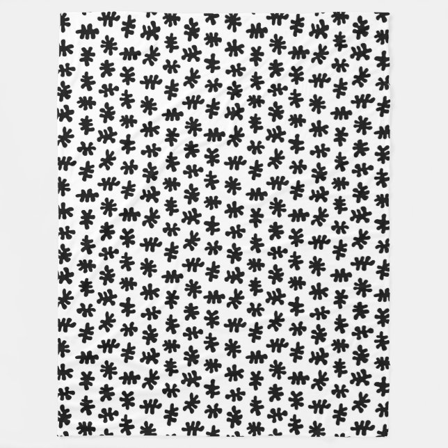 Amorphische Formen 120322 - Schwarz-Weiß-Tablette Fleecedecke (Vorderseite)