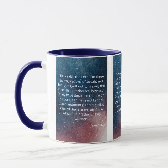 Amos 2:4 KJV Bible Scripture Pic Zwei-Tone-Tasse Tasse (Links)