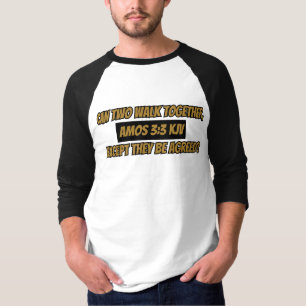 Amos 3:3 KJV Bibelverse-Schrift Männer 3/4 T-Shirt