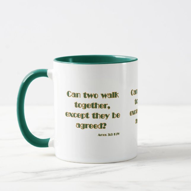 Amos 3:3 KJV Bible Scripture Two-Tone Tasse (Links)