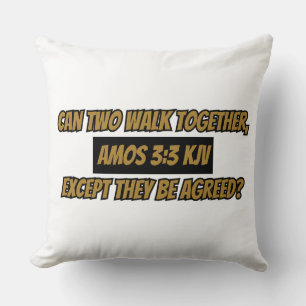 Amos 3:3 KJV Bible Verse Scripting Kissen