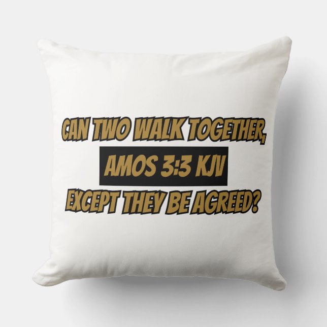 Amos 3:3 KJV Bible Verse Scripting Kissen (Vorderseite)