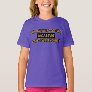 Amos 3:3 KJV Bible Verse Scripture Girl's T-Shirt