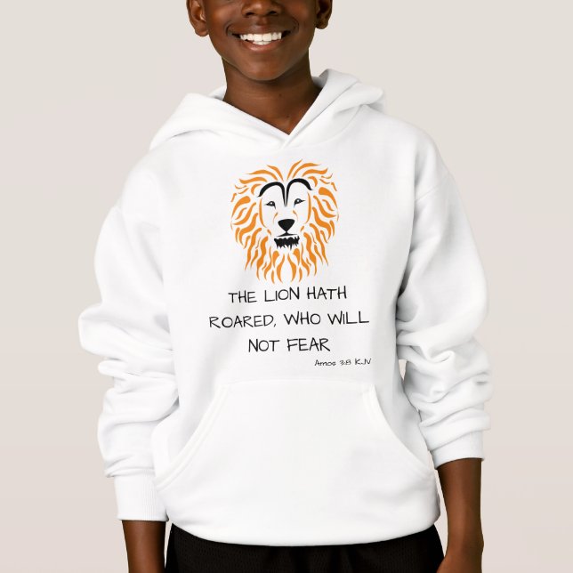 Amos 3:8 KJV Bible Scripture Verse Boy's Hoodie (Vorderseite)