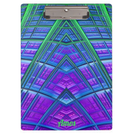AMOS ~ 3D! ~ Grün Lila und Blau Original ~ Klemmbrett