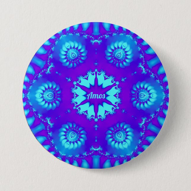 AMOS ~ COOL! ~ Schatten von Lila und blau ~ Button (Vorderseite)