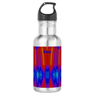 AMOS ~NIEDLICH GLOSSY! ~Lila Red Blue Orange 3D Edelstahlflasche