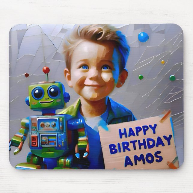 AMOS ~ und sein ROBOT ~ Mousepad (Vorne)