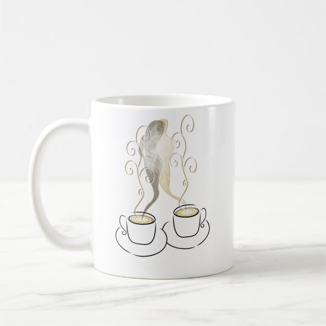 Amour Coffee Tassen Illustration | Romantischer Ka (Links)