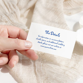 Amour | Französische handgeschriebene blaue und we Begleitkarte