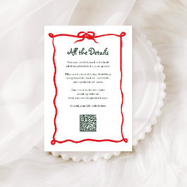 Amour Holiday Bow | Wedding Guest Details QR Code Begleitkarte