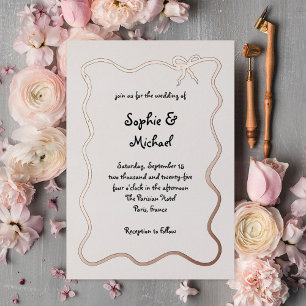 Amour Illustrierte französische Bogen-Hochzeit R Folieneinladung