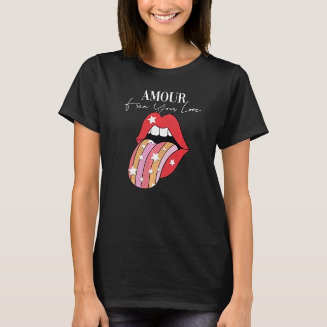 Amour lipstick Motivierend Inspirational Slogan Q T-Shirt (Vorderseite)