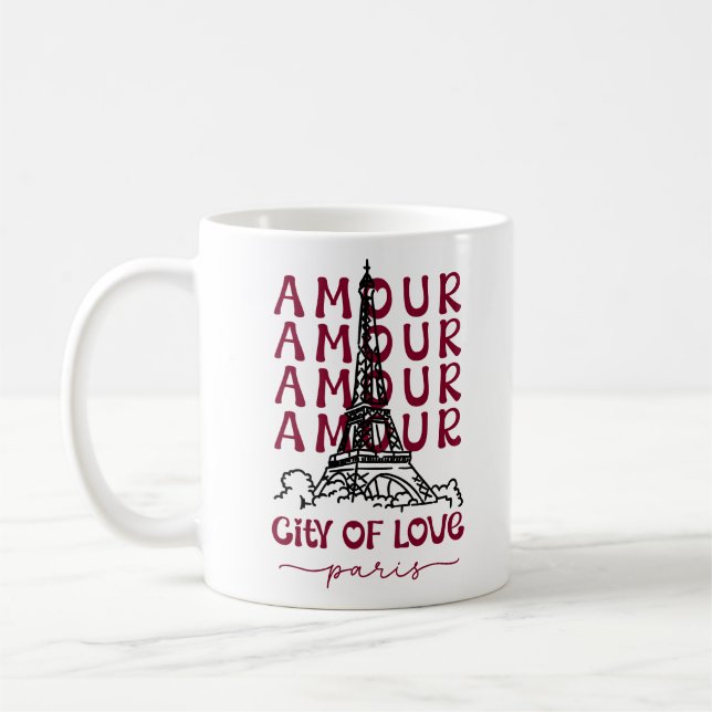 Amour Stadt der Liebe Paris – Eiffelturm Kaffeetasse (Links)