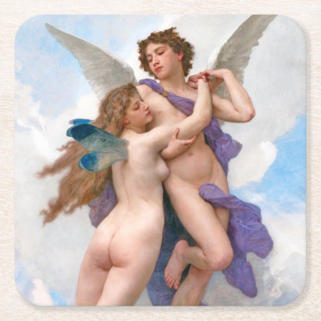 Amour und Psyche, Bouguereau Rechteckiger Pappuntersetzer (Vorderseite)