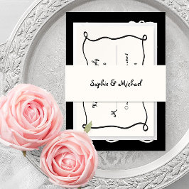 Amour | Vintage handgeschriebene Hochzeit in Franz Einladungsbanderole