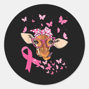 & Bandana Pink Ribbon Brustkrebs Bewusstsein Runder Aufkleber