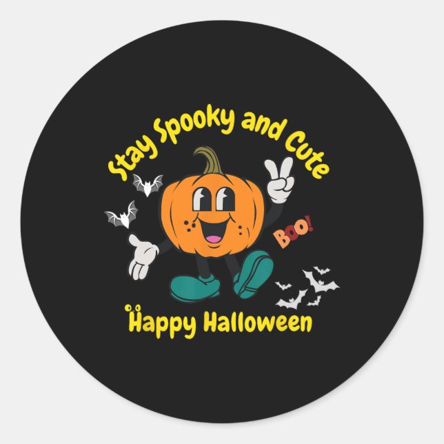 &amp; Niedlich Halloween Pumpkin Runder Aufkleber (Vorderseite)