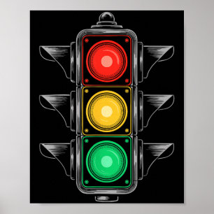 Ampel-Shirt Erwachsene Kinder Ampel-Kostüm Poster