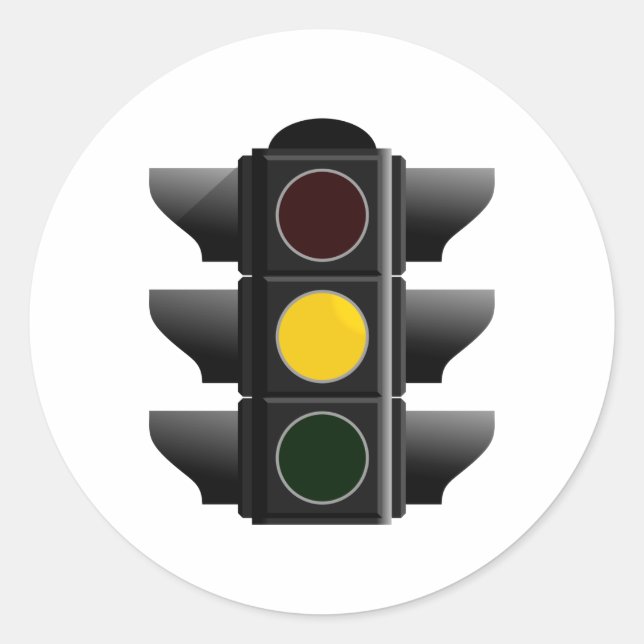 Ampel traffic light gelb yellow runder aufkleber (Vorderseite)