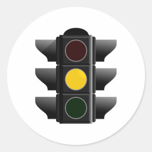 Ampel traffic light gelb yellow runder aufkleber