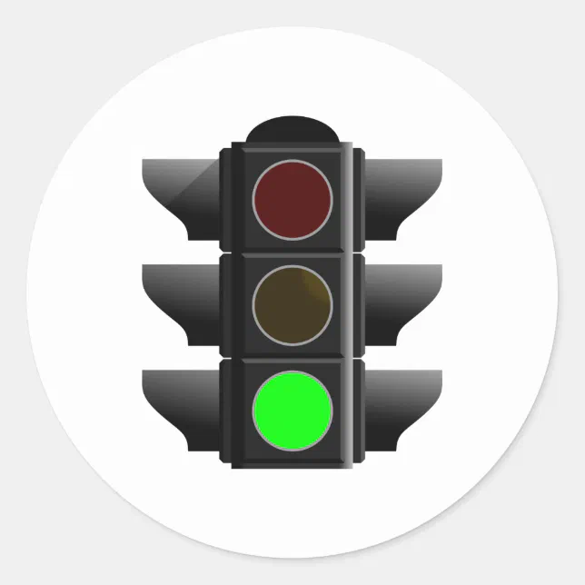 Ampel traffic light grün green runder aufkleber