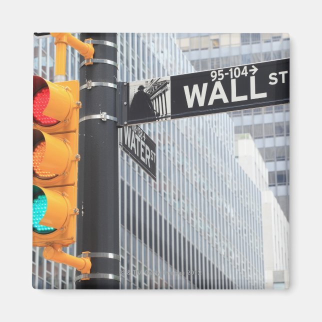 Ampel und Wall Street-Zeichen Magnet (Vorne)