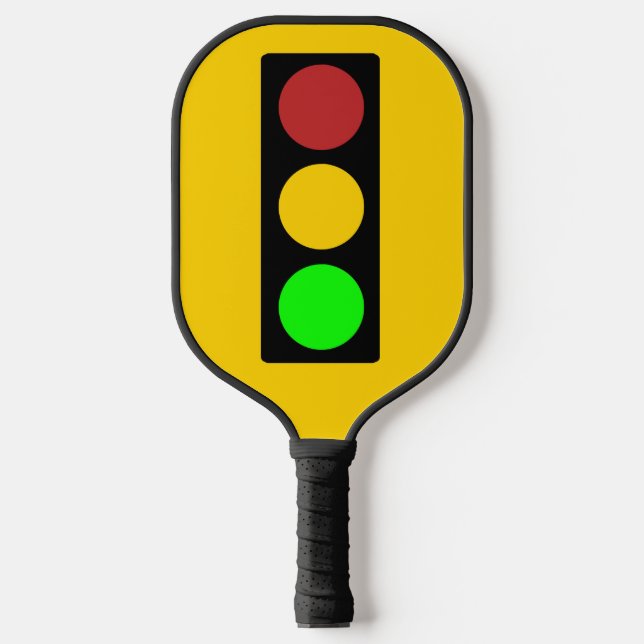 Ampel vor Vorsicht Straßenschild Pickleball P Pickleball Schläger (Vorderseite)