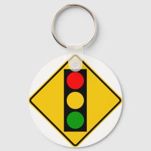 Ampel-voran Landstraßen-Zeichen Schlüsselanhänger
