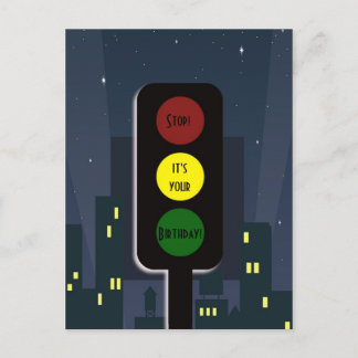 Ampeln und Gebäude Postkarte