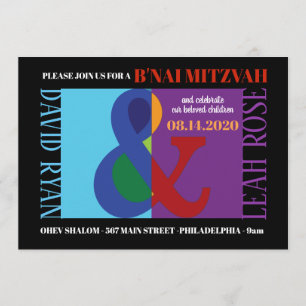 AMPERSAND B'NAI MITZVAH Bar Bat Mitzvah Einladung