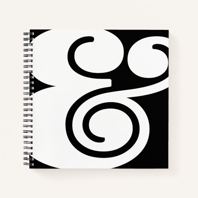 Ampersand "&" Designer | BL B/W | Notizbuch (Vorderseite)