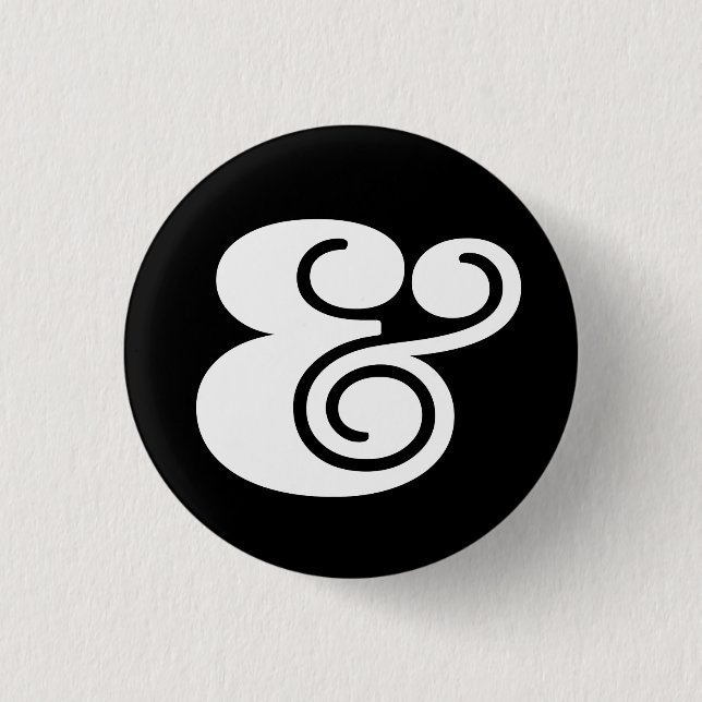 Ampersand "&" Designer | BL White | Button (Vorderseite)