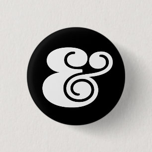 Ampersand "&" Designer   BL White   Button