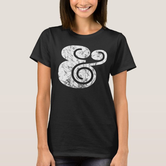 Ampersand "&" erschütterte Grafik | BL White | T-Shirt (Vorderseite)