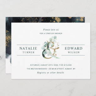 Ampersand Gold Greenerity Wedding Couples Dusche Einladung